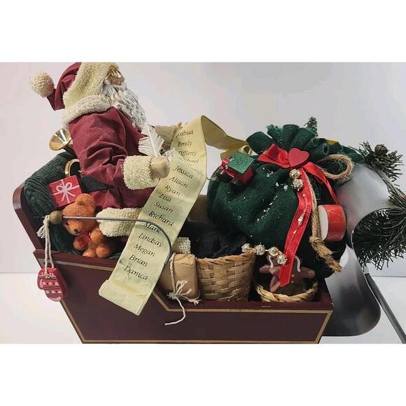 Vintage Christmas Santa Sitting In Sleigh - Picture 13 of 15